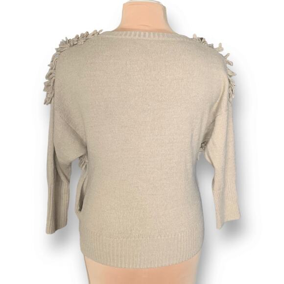 A.T by Atsuro Tayama Loop Knit 3/4 Sleeve Cardigan Sweater Tan Wool Alpaca 38 - Picture 5 of 12